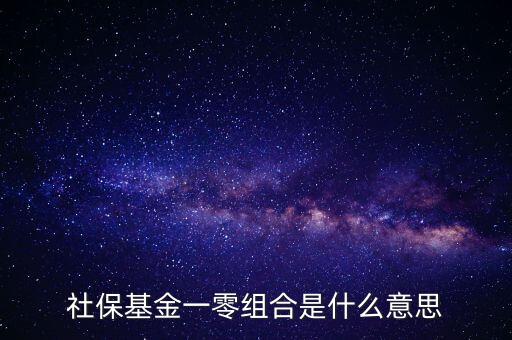 社?；鸶鞣N組合什么意思，什么是全國社保基金一零八組合