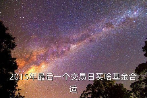 2015下半年買什么基金，2015年最后一個(gè)交易日買啥基金合適