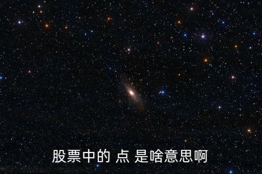 股票的點(diǎn)是什么意思，股票中的 點(diǎn) 是啥意思啊