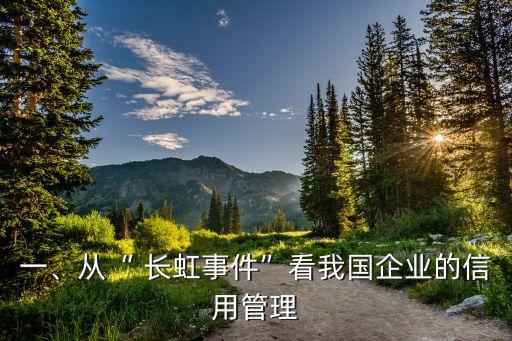 一、從“ 長虹事件”看我國企業(yè)的信用管理