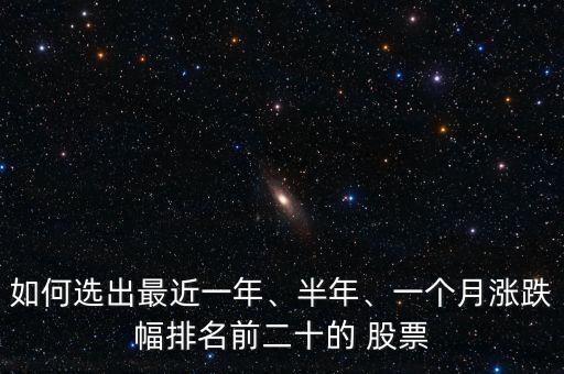 如何選出最近一年、半年、一個月漲跌幅排名前二十的 股票