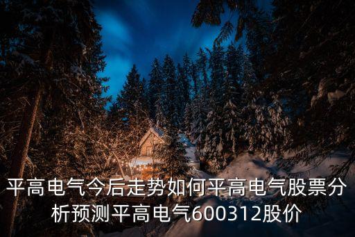 平高電氣今后走勢如何平高電氣股票分析預測平高電氣600312股價