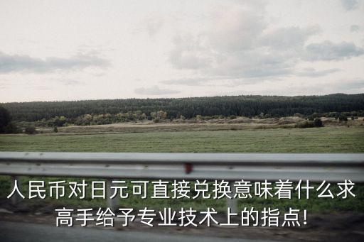 人民幣對日元可直接兌換意味著什么求高手給予專業(yè)技術(shù)上的指點(diǎn)!