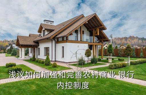 淺議如何加強和完善農村商業(yè) 銀行 內控制度