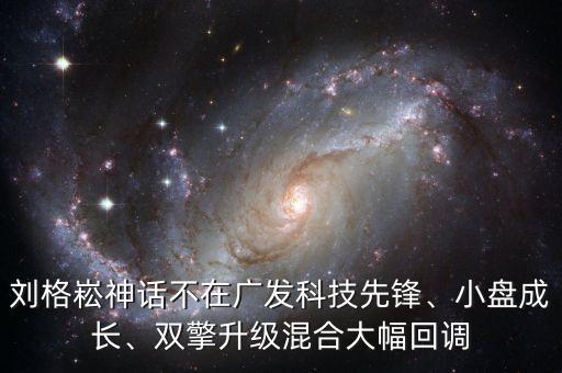 劉格崧神話不在廣發(fā)科技先鋒、小盤成長(zhǎng)、雙擎升級(jí)混合大幅回調(diào)