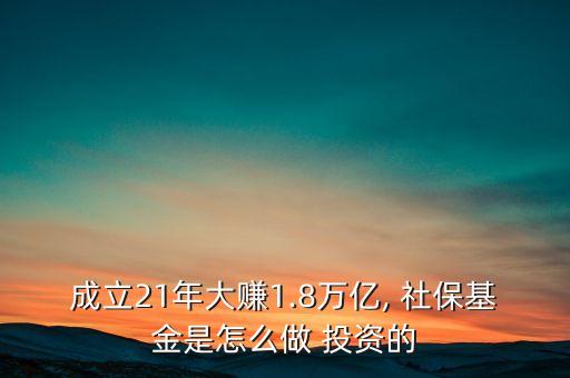 成立21年大賺1.8萬億, 社?；鹗窃趺醋?投資的