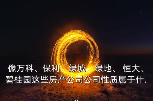 像萬科、保利、綠城、綠地、 恒大、碧桂園這些房產(chǎn)公司公司性質(zhì)屬于什...