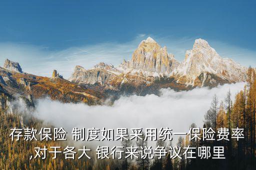 存款保險(xiǎn) 制度如果采用統(tǒng)一保險(xiǎn)費(fèi)率,對(duì)于各大 銀行來說爭(zhēng)議在哪里
