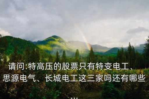請問:特高壓的股票只有特變電工、 思源電氣、長城電工這三家嗎還有哪些...