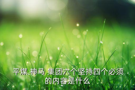  平煤 神馬 集團(tuán)六個堅持四個必須的內(nèi)容是什么