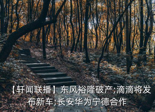 【軒聞聯(lián)播】東風(fēng)裕隆破產(chǎn);滴滴將發(fā)布新車(chē);長(zhǎng)安華為寧德合作