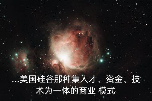 ...美國(guó)硅谷那種集人才、資金、技術(shù)為一體的商業(yè) 模式