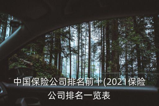 中國保險(xiǎn)公司排名前十(2021保險(xiǎn)公司排名一覽表