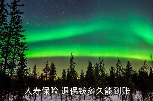  人壽保險(xiǎn) 退保錢(qián)多久能到賬