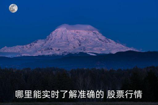 哪里能實時了解準(zhǔn)確的 股票行情