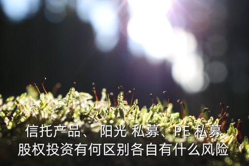 信托產(chǎn)品、 陽光 私募、PE 私募股權(quán)投資有何區(qū)別各自有什么風險