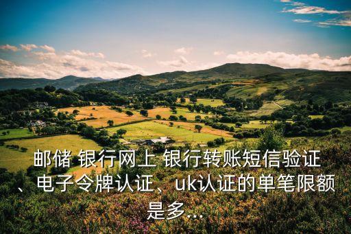  郵儲 銀行網(wǎng)上 銀行轉(zhuǎn)賬短信驗證、電子令牌認(rèn)證、uk認(rèn)證的單筆限額是多...