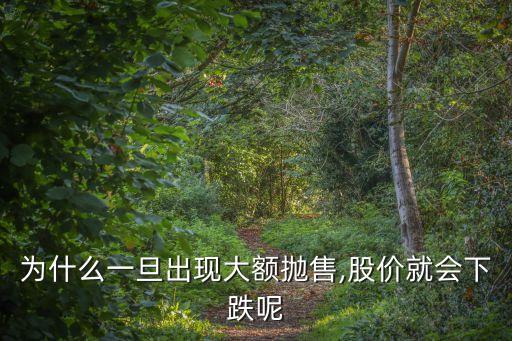 為什么一旦出現(xiàn)大額拋售,股價(jià)就會下跌呢