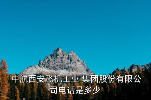  中航西安飛機(jī)工業(yè) 集團(tuán)股份有限公司電話(huà)是多少