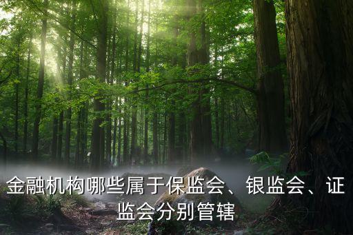 金融機構(gòu)哪些屬于保監(jiān)會、銀監(jiān)會、證監(jiān)會分別管轄