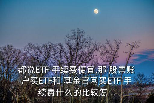 都說ETF 手續(xù)費(fèi)便宜,那 股票賬戶買ETF和 基金官網(wǎng)買ETF 手續(xù)費(fèi)什么的比較怎...