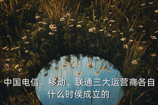 中國電信、移動(dòng)、聯(lián)通三大運(yùn)營商各自什么時(shí)侯成立的