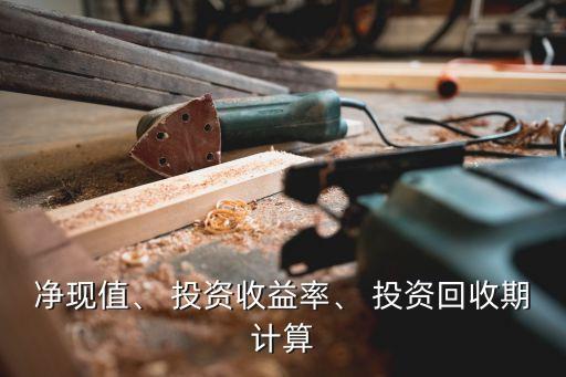 凈現(xiàn)值、 投資收益率、 投資回收期計算