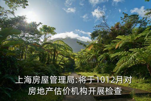上海房屋管理局:將于1012月對 房地產(chǎn)估價機構開展檢查