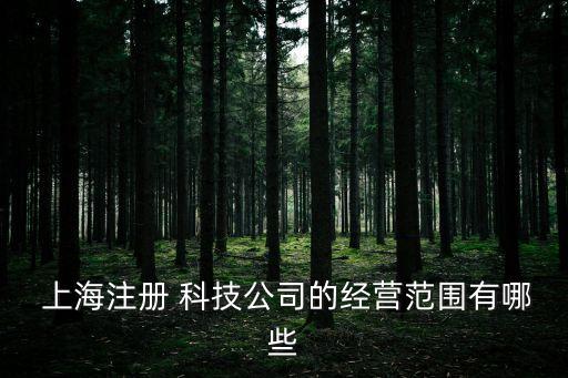  上海注冊 科技公司的經營范圍有哪些