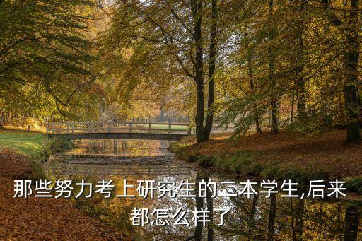 那些努力考上研究生的二本學生,后來都怎么樣了