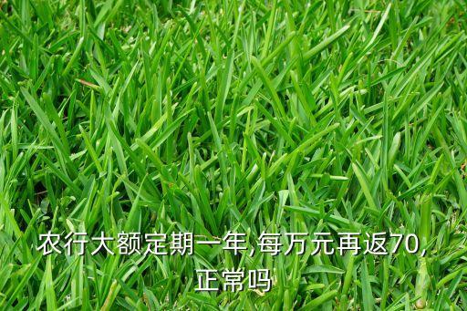 農(nóng)行大額定期一年,每萬(wàn)元再返70,正常嗎