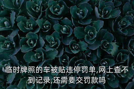 臨時(shí)牌照的車(chē)被貼違停罰單,網(wǎng)上查不到記錄,還需要交罰款嗎