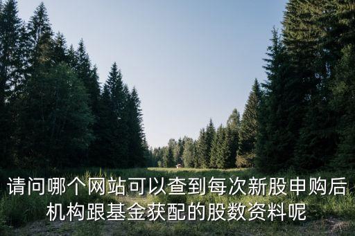 請問哪個網站可以查到每次新股申購后機構跟基金獲配的股數資料呢