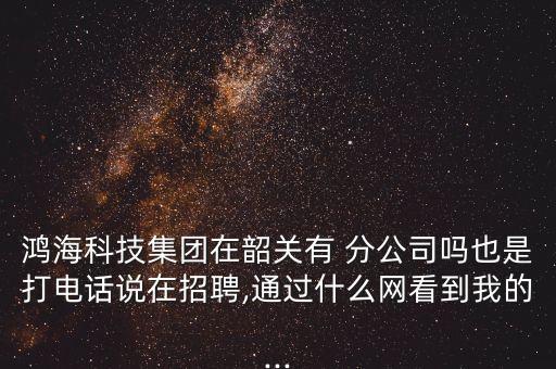 鴻?？萍技瘓F(tuán)在韶關(guān)有 分公司嗎也是打電話說在招聘,通過什么網(wǎng)看到我的...
