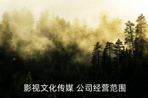  影視文化傳媒 公司經營范圍