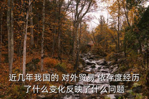 近幾年我國(guó)的 對(duì)外貿(mào)易 依存度經(jīng)歷了什么變化反映了什么問(wèn)題