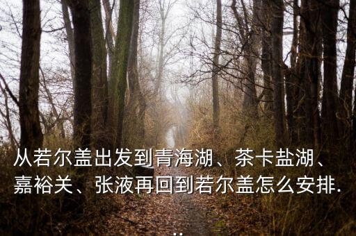 從若爾蓋出發(fā)到青海湖、茶卡鹽湖、 嘉裕關(guān)、張液再回到若爾蓋怎么安排...
