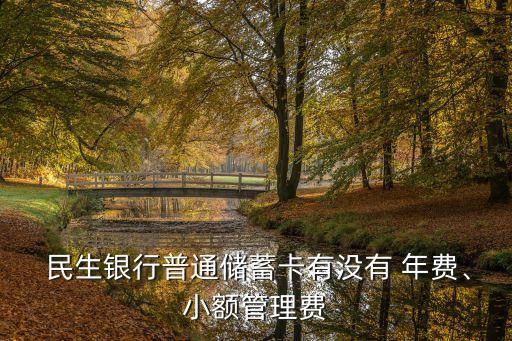  民生銀行普通儲蓄卡有沒有 年費、小額管理費