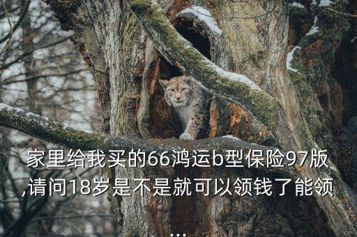 家里給我買(mǎi)的66鴻運(yùn)b型保險(xiǎn)97版,請(qǐng)問(wèn)18歲是不是就可以領(lǐng)錢(qián)了能領(lǐng)...
