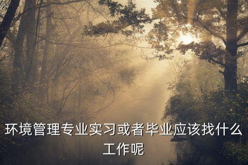 環(huán)境管理專業(yè)實習(xí)或者畢業(yè)應(yīng)該找什么工作呢