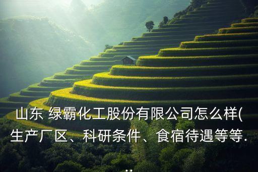 山東 綠霸化工股份有限公司怎么樣(生產(chǎn)廠(chǎng)區(qū)、科研條件、食宿待遇等等...