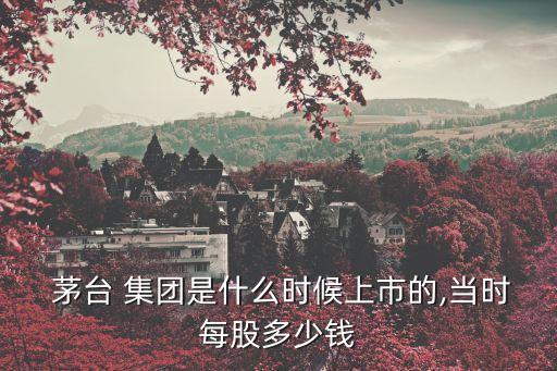  茅臺 集團(tuán)是什么時候上市的,當(dāng)時每股多少錢