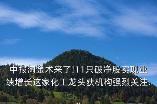 中報(bào)淘金術(shù)來了!11只破凈股實(shí)現(xiàn)業(yè)績(jī)?cè)鲩L這家化工龍頭獲機(jī)構(gòu)強(qiáng)烈關(guān)注...
