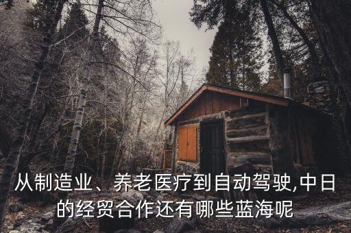 從制造業(yè)、養(yǎng)老醫(yī)療到自動(dòng)駕駛,中日的經(jīng)貿(mào)合作還有哪些藍(lán)海呢