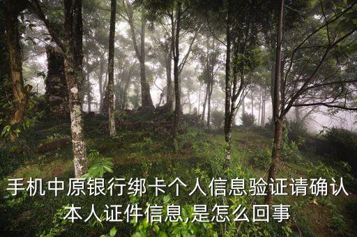 手機(jī)中原銀行綁卡個人信息驗(yàn)證請確認(rèn)本人證件信息,是怎么回事