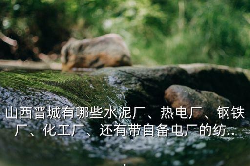 山西晉城有哪些水泥廠、熱電廠、鋼鐵廠、化工廠、還有帶自備電廠的紡...