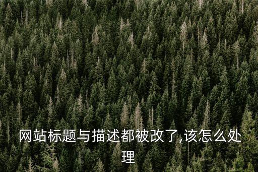  網(wǎng)站標題與描述都被改了,該怎么處理
