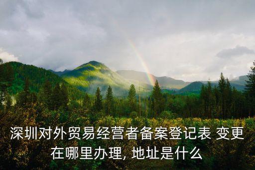 深圳對外貿易經(jīng)營者備案登記表 變更在哪里辦理, 地址是什么