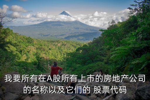 我要所有在A股所有上市的房地產(chǎn)公司的名稱(chēng)以及它們的 股票代碼