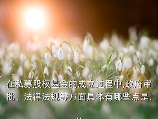 在私募股權(quán)基金的成立過程中,政府審批、法律法規(guī)等方面具體有哪些點是...